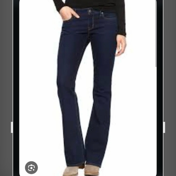 Gap 1969 Sexy Boot Women's Dark Blue Jeans in Rinse Size 27 Short - Picture 2 of 7